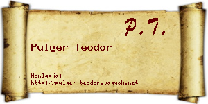 Pulger Teodor névjegykártya